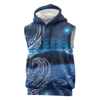 New Zealand Matariki Sleeveless Hoodie Taniko Aramoana With Koru Galaxy Sky Night - Polynesian Pride