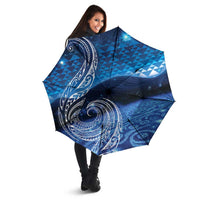 New Zealand Matariki Umbrella Taniko Aramoana With Koru Galaxy Sky Night LT9 - Polynesian Pride