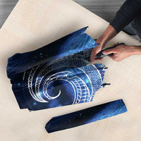 New Zealand Matariki Umbrella Taniko Aramoana With Koru Galaxy Sky Night LT9 - Polynesian Pride