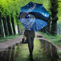 New Zealand Matariki Umbrella Taniko Aramoana With Koru Galaxy Sky Night LT9 - Polynesian Pride