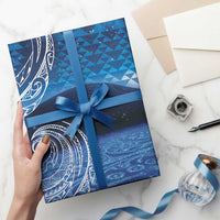 New Zealand Matariki Wrapping Paper Taniko Aramoana With Koru Galaxy Sky Night - Polynesian Pride