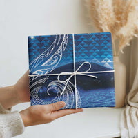 New Zealand Matariki Wrapping Paper Taniko Aramoana With Koru Galaxy Sky Night - Polynesian Pride