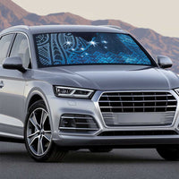 New Zealand Matariki Auto Sun Shade Taniko Aramoana With Maori Galaxy Sky Night - Polynesian Pride