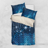 New Zealand Matariki Bedding Set Taniko Aramoana With Maori Galaxy Sky Night LT9 US Twin 172cm x 218cm Galaxy - Polynesian Pride