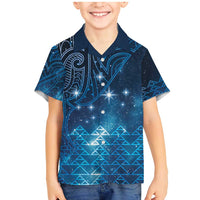 New Zealand Matariki Family Matching Mermaid Dress and Hawaiian Shirt Taniko Aramoana With Maori Galaxy Sky Night