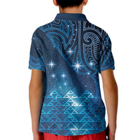 New Zealand Matariki Kid Polo Shirt Taniko Aramoana With Maori Galaxy Sky Night