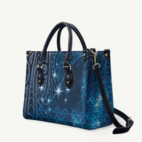 New Zealand Matariki Leather Bag Taniko Aramoana With Maori Galaxy Sky Night LT9 Galaxy - Polynesian Pride