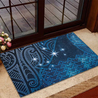 New Zealand Matariki Rubber Doormat Taniko Aramoana With Maori Galaxy Sky Night