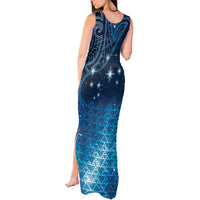 New Zealand Matariki Tank Maxi Dress Taniko Aramoana With Maori Galaxy Sky Night