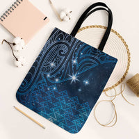 New Zealand Matariki Tote Bag Taniko Aramoana With Maori Galaxy Sky Night - Polynesian Pride