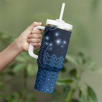 New Zealand Matariki Tumbler With Handle Taniko Aramoana With Maori Galaxy Sky Night