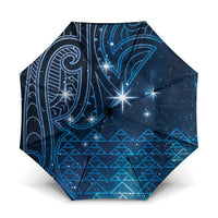 New Zealand Matariki Umbrella Taniko Aramoana With Maori Galaxy Sky Night LT9 One Size Folded 11.42 inch Opened Diameter 37.4 inch Galaxy - Polynesian Pride