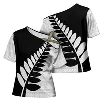 New Zealand Silver Fern Niho Taniwha Cross Shoulder Shirt - Polynesian Pride