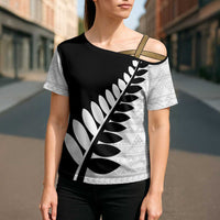 New Zealand Silver Fern Niho Taniwha Cross Shoulder Shirt - Polynesian Pride