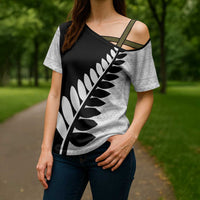 New Zealand Silver Fern Niho Taniwha Cross Shoulder Shirt - Polynesian Pride
