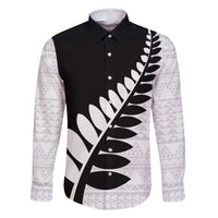 New Zealand Silver Fern Niho Taniwha Family Matching Off Shoulder Maxi Dress and Hawaiian Shirt