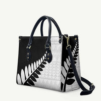 New Zealand Silver Fern Niho Taniwha Leather Bag LT9 Black - Polynesian Pride