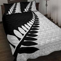 New Zealand Silver Fern Niho Taniwha Quilt Bed Set LT9 Black - Polynesian Pride