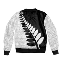 New Zealand Silver Fern Niho Taniwha Sleeve Zip Bomber Jacket