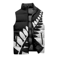 New Zealand Silver Fern Niho Taniwha Sleeveless Puffer Jacket - Polynesian Pride