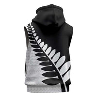 New Zealand Silver Fern Niho Taniwha Sleeveless Zip Hoodie - Polynesian Pride