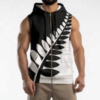 New Zealand Silver Fern Niho Taniwha Sleeveless Zip Hoodie - Polynesian Pride