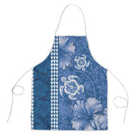 Blue Hibiscus Turle Apron Hawaiian Style Tribal Tapa Pattern LT9 Blue - Polynesian Pride