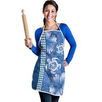 Blue Hibiscus Turle Apron Hawaiian Style Tribal Tapa Pattern LT9 - Polynesian Pride
