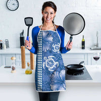 Blue Hibiscus Turle Apron Hawaiian Style Tribal Tapa Pattern LT9 - Polynesian Pride