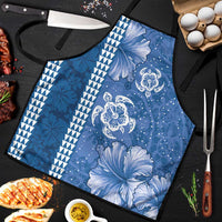Blue Hibiscus Turle Apron Hawaiian Style Tribal Tapa Pattern LT9 Blue - Polynesian Pride