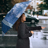 Blue Hibiscus Turle Umbrella Hawaiian Style Tribal Tapa Pattern LT9 - Polynesian Pride