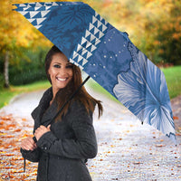 Blue Hibiscus Turle Umbrella Hawaiian Style Tribal Tapa Pattern LT9 - Polynesian Pride