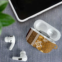 Gold Hibiscus Turle AirPods Case Hawaiian Style Tribal Tapa Pattern LT9 - Polynesian Pride