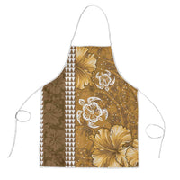 Gold Hibiscus Turle Apron Hawaiian Style Tribal Tapa Pattern LT9 Gold - Polynesian Pride