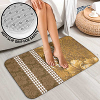 Gold Hibiscus Turle Bathroom Set Hawaiian Style Tribal Tapa Pattern - Polynesian Pride