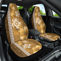 Gold Hibiscus Turle Car Seat Cover Hawaiian Style Tribal Tapa Pattern