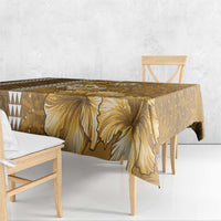 Gold Hibiscus Turle Tablecloth Hawaiian Style Tribal Tapa Pattern