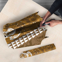 Gold Hibiscus Turle Umbrella Hawaiian Style Tribal Tapa Pattern LT9 - Polynesian Pride