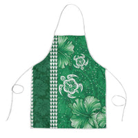 Green Hibiscus Turle Apron Hawaiian Style Tribal Tapa Pattern LT9 Green - Polynesian Pride