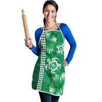 Green Hibiscus Turle Apron Hawaiian Style Tribal Tapa Pattern LT9 - Polynesian Pride