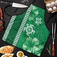 Green Hibiscus Turle Apron Hawaiian Style Tribal Tapa Pattern LT9 Green - Polynesian Pride