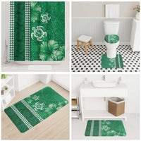 Green Hibiscus Turle Bathroom Set Hawaiian Style Tribal Tapa Pattern LT9 - Polynesian Pride