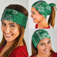 Green Hibiscus Turle Neck Gaiter Hawaiian Style Tribal Tapa Pattern - Polynesian Pride