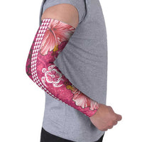 Pink Hibiscus Turle Arm Sleeves Hawaiian Style Tribal Tapa Pattern - Polynesian Pride