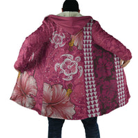 Pink Hibiscus Turle Cloak Hawaiian Style Tribal Tapa Pattern - Polynesian Pride