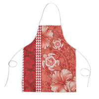 Red Hibiscus Turle Apron Hawaiian Style Tribal Tapa Pattern LT9 Red - Polynesian Pride