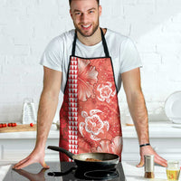 Red Hibiscus Turle Apron Hawaiian Style Tribal Tapa Pattern LT9 - Polynesian Pride