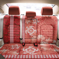 Red Hibiscus Turle Back Car Seat Cover Hawaiian Style Tribal Tapa Pattern