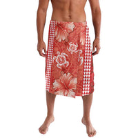 Red Hibiscus Turle Lavalava Hawaiian Style Tribal Tapa Pattern
