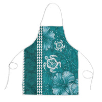 Teal Hibiscus Turle Apron Hawaiian Style Tribal Tapa Pattern LT9 Teal - Polynesian Pride